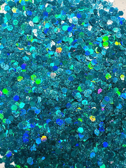 Peacock Blue Glitter