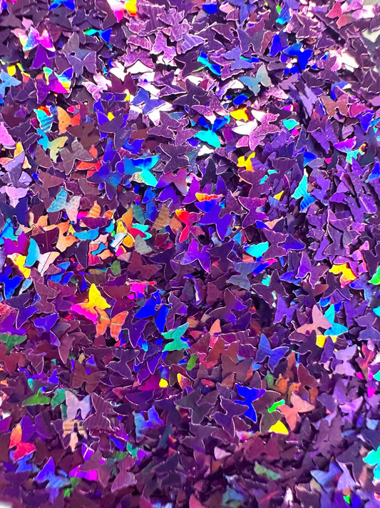 Purple Butterfly Shaped Glitter