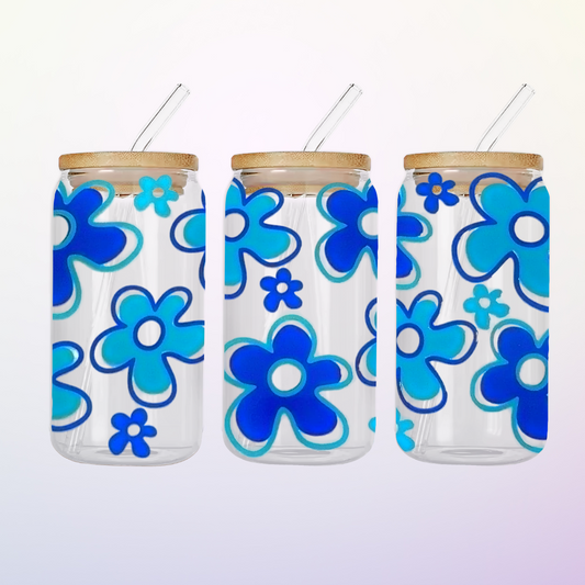 Blue Flower Tumbler Wrap