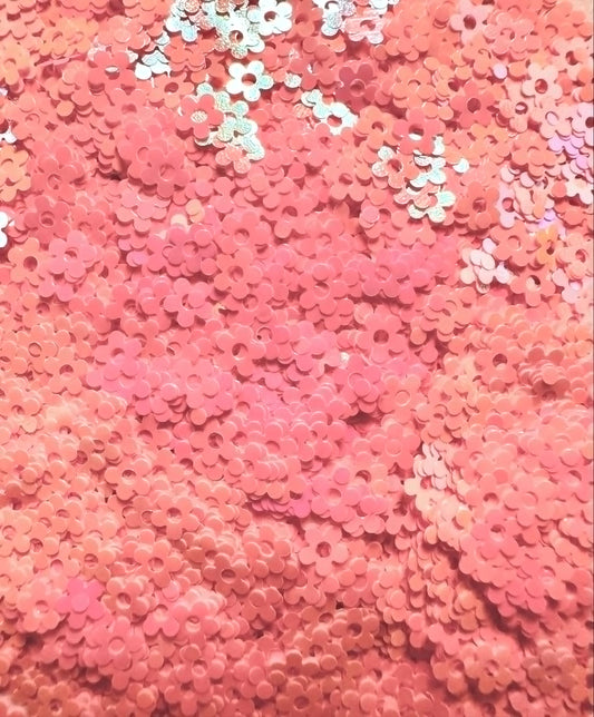 Pink Daisy Shaped Glitter